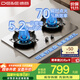 德意（DE&E）【星火】燃氣灶 不銹鋼 雙眼灶具 5.2kW大火力 高熱效率 全尺寸適配 灶具JZT-716G（天然氣）