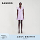 SANDRO2024春秋款女裝小飛袖紫色雛菊刺繡短款連衣裙SFPRO03654 I046/紫色 34