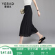 婭麗達(dá)（YERAD）松緊高腰裙褲女夏款2024新款黑色女褲小個(gè)子休閑褲 黑色 (A0) L