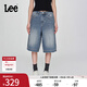 Lee25新品寬松版五袋款設計復古中藍色水洗女牛仔短褲潮流A08037 復古中藍色 26