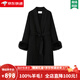 創(chuàng)意女郎;CREATIVITY-GIRL雙面羊毛呢大衣女2024秋冬新款中長款紅色狐貍毛高級感羊毛呢外套 黑色【長款】 S 適合106-120斤