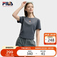 FILA 斐樂官方【韓素希同款】女子短袖2025夏季簡約修身小狐貍刺繡T恤