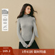 茵曼2025秋冬女裝新款可拆卸飄帶立領(lǐng)磨毛T恤修身長(cháng)袖套頭上衣 花灰色 L