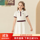 IVY HOUSE常春藤兒童裝女童2024年夏季新款  百搭透氣學(xué)院風(fēng)短袖POLO連衣裙 米白色 130 cm