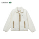 LACOSTE法國鱷魚(yú)男裝時(shí)尚百搭拼色絨面翻領(lǐng)拉鏈外套|BH7145 4KF/米白/卡其色 M 4