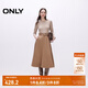 ONLY2025秋季新款修身針織牛仔拼接圓領七分袖連衣裙女|125142006 H5Z沙丘色 L