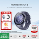 華為Watch5【咨詢(xún)領(lǐng)大額券】智能運動(dòng)健康手表X-TAP智感窗鴻蒙AI手勢操控eSIM獨立通信導航智慧控車(chē) 46mm銀河紫（灰紫色素皮復合表帶）