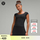lululemon丨Cap-Sleeve 女士蓋肩袖亨利領(lǐng) T 恤 LW3IGFS 黑色 M