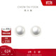 周大福 簡(jiǎn)約時(shí)尚 925銀鑲珍珠耳釘 AQ33137 直徑約8-8.5mm