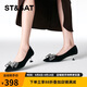星期六（St&Sat）女鞋水鉆蝴蝶結(jié)優(yōu)雅細跟尖頭單鞋 黑色 37