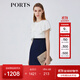 PORTS寶姿女裝春夏新品時(shí)尚Two-in-one疊片裝飾連衣裙LM8D198KWB008 丈青 M (6)