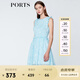 PORTS寶姿商場同款 新品女裝甜美木耳邊裝飾無袖連衣裙SN8D027HPP022 煙波色 M (6)