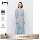 麥檬商場(chǎng)同款MM麥檬2022夏季新款冰絲藍色波點(diǎn)泡泡袖連衣裙 淺藍連衣裙5D4391351 S