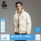 杰克·瓊斯（JACK&JONES）男裝衣服秋季寬松字母印花潮流百搭舒適棉服男立領(lǐng)短款棉衣外套厚 米白色A03 米白色A03 XL 185