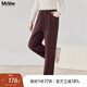 MsShe【開(kāi)叉直筒闊腿衛(wèi)褲】大碼女裝2025秋裝胖mm高腰顯瘦加長(zhǎng)褲 拿鐵色現(xiàn)貨 2XL