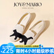 快樂瑪麗（J&M）休閑鞋女鞋2025春季新款軟底一腳蹬單鞋飛織透氣王妃鞋晚晚鞋子女 米白色 【透氣飛織款/低跟】貓咪 37 (曬圖送20元紅包）