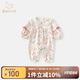 班喜迪嬰兒衣服秋裝嬰幼兒連體衣小月齡哈衣爬服春秋公主寶寶長(cháng)袖外出服 粉色 90cm