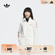 adidas復古風(fēng)針織運動(dòng)立領(lǐng)夾克外套女裝秋季阿迪達斯官方三葉草   亮白(推薦選大一碼)   XL