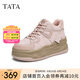 他她（TATA）粉色厚底板鞋女鞋休閑加絨高幫鞋松糕鞋春季新款GJZ01DM4 粉色（絨里） 37