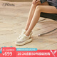 73Hours趙麗穎同款女鞋小熊玩偶2025秋季新款平底拼色系帶圓頭休閑鞋