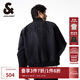 杰克·瓊斯（JACK&JONES）25年男裝秋季外套男士棒球領(lǐng)寬松休閑重磅刺繡夾克外套飛行員夾克 黑色E41 L (180)