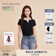 TOMMY HILFIGER【輕柔感】夏季女珠地網(wǎng)眼優(yōu)雅通勤五?？鄱绦銽恤POLOJ3517 藏青色FAP M