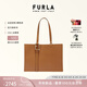 芙拉（FURLA）【七夕禮物】NUVOLA牛皮大號女士大容量上班通勤手提包輕奢托特包 棕色