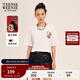 Teenie Weenie小熊短袖T恤女2025年春夏新款刺繡學(xué)院風(fēng)短袖打底衫上衣 象牙白 M 165