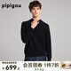 皮皮狗 秋冬新品 羊絨衫男士商務(wù)休閑半高領(lǐng)百搭毛衣內(nèi)搭打底針織衫 黑色701 L 175/96A
