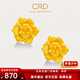 CRD克徠帝黃金耳釘牡丹花足金耳飾女花開富貴足金999實(shí)心節(jié)日禮物 4.7g