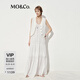MO&Co.連衣裙2025夏新品度假風可調(diào)節(jié)吊帶裙法式長裙蛋糕裙MBE2DRST08 本白色 S /160