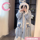 莫貝海（mobeihai）艾莎公主睡袍女秋冬季珊瑚絨加厚加絨睡衣睡裙可愛(ài)保暖浴袍可外穿 愛(ài)莎睡袍 L (建議100-130斤）