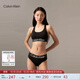 Calvin Klein內衣女士美拉德提花ck無(wú)鋼圈輕運動(dòng)可抽取墊交叉美背文胸QP3072O UB1-太空黑 M