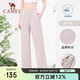 駱駝（CAMEL）休閑褲女款春季衛(wèi)褲瑜伽健身褲透氣顯高寬松直筒褲針織運(yùn)動(dòng)褲 S