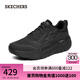 斯凱奇（Skechers）七夕禮物送男友男鞋夏季星邁緩震運動鞋松糕底休閑跑步鞋54450 黑色/炭灰色/BKCC 42