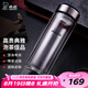 希諾（HEENOOR） 玻璃杯男士雙層隔熱加厚陶瓷濾網(wǎng)大容量泡茶商務(wù)辦公送禮水杯子 氣質(zhì)藍(lán)-禮盒裝390ml