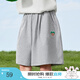 茵曼（INMAN）童裝女童運動(dòng)休閑短褲愛(ài)心刺繡2025夏季兒童 花灰色 150