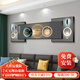宜巢 福祿高照 客廳裝飾畫(huà)大氣輕奢沙發(fā)背景墻掛畫(huà)疊加壁畫(huà)背景畫(huà) 福祿高照A 210x60cm晶瓷黑框(適合3米沙發(fā))