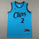 NBA VIBE25賽季刺繡款快船隊2號倫納德城市版球衣帥氣新款籃球服歐碼偏大 25款快船城市版2號藍 XL
