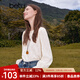 betu女裝2025秋季新款襯衫高級感氣質(zhì)提花蕾絲長袖上衣女2508T95 淺杏色 L