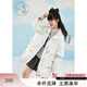 紫涵（ZIHAN）休閑連帽羽絨服純色甜美長(cháng)款羽絨女寬松小個(gè)子 白底印花 L