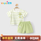 優(yōu)奇寶寶短袖短褲夏季套裝嬰兒衣服分體兩件套兒童半袖褲子夏裝外出服