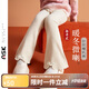 ASK JUNIOR兒童女童褲子2025秋針織長(cháng)褲花朵裝飾休閑褲寶寶運動(dòng)褲 米色 110