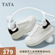 他她（TATA）小白鞋2025秋季新款奶油泡泡厚底女鞋增高松糕鞋板鞋 白/黑 38