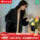 創(chuàng  )意女郎;CREATIVITY-GIRL黑色雙面呢子羊毛大衣女2024新款呢子狐貍毛袖口高級感小個(gè)子外套 黑色 【長(cháng)款-袖子可拆卸】 S 適合106-120斤