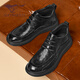 七匹狼皮鞋男鞋春季新款防滑頭層牛皮休閑鞋百搭英倫風(fēng)商務(wù)正裝皮鞋子男 黑色 【中幫】【標準皮鞋碼】 40