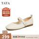 他她（TATA）軟底瑪麗珍鞋女平底小皮鞋女單鞋女秋季新款YDS01CQ3 米白 35