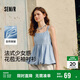 森馬（Semir）襯衫女無(wú)袖設計感蝴蝶結可愛(ài)2025夏花苞肌理上衣吊帶107425104009