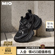 MIO[張予曦同款]米奧微翹圓頭復(fù)古做舊高跟老爹鞋厚底男女休閑鞋 黑色-女款 36