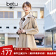 betu百圖女裝春秋翻領(lǐng)燈籠插肩袖一手長(zhǎng)寬松版風(fēng)衣2201T37 卡其 M